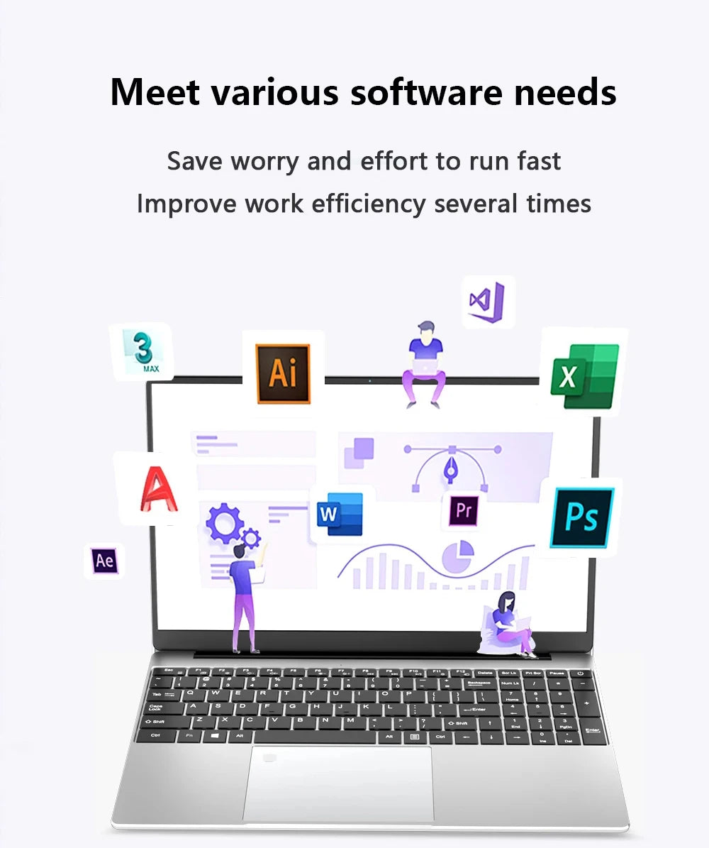 2025 15.6″ Laptop — Intel Core i7-8500Y, 16GB RAM, 1TB SSD, Fingerprint Unlock, Full HD IPS, Windows 11 Pro