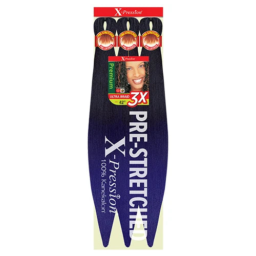 Outre X-Pression Kanekalon 3X Pre-Stretched Braid — 42" Ultra-Light, Long-Lastin