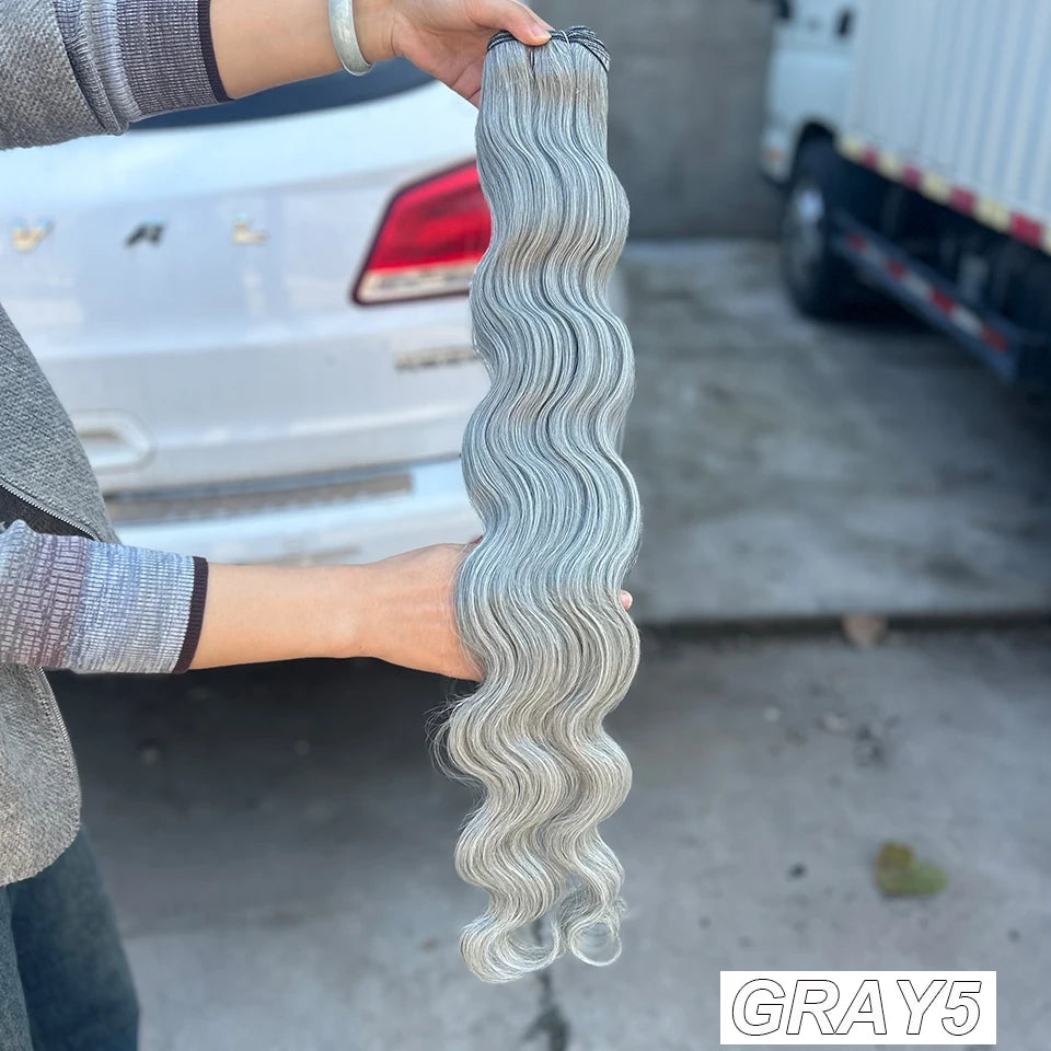 Magicae 200g/Pc Chocolate Ombre Brown Orange Blond 27/613 Grey High Temperature Synthetic Hair Extension 30Inch Body Wave Bundle