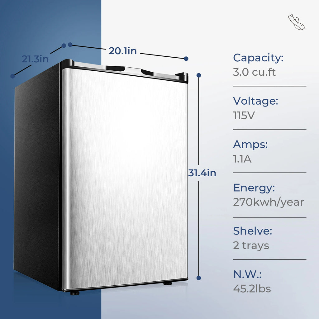Mini Freezer,3 Cu.Ft,Single-door Compact Freezer,With Adjustable Door Opening Direction,Suitable for Home,Dormitorie,Office