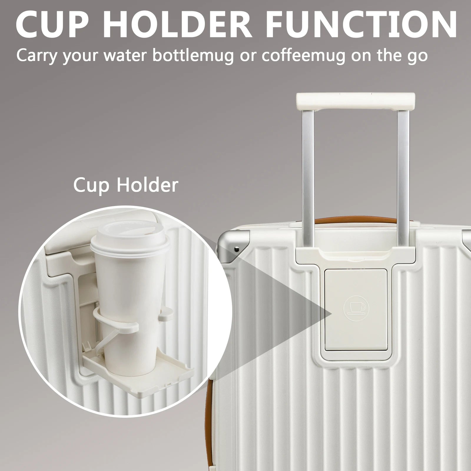 Joyway Luggage Sets 3 Piece, Expandable Suitcase with Smart Cup Holder and USB Port, Hardside Carry On Checked with TSA Lock