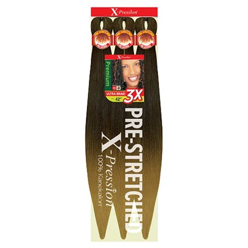 Outre X-Pression Kanekalon 3X Pre-Stretched Braid — 42" Ultra-Light, Long-Lastin
