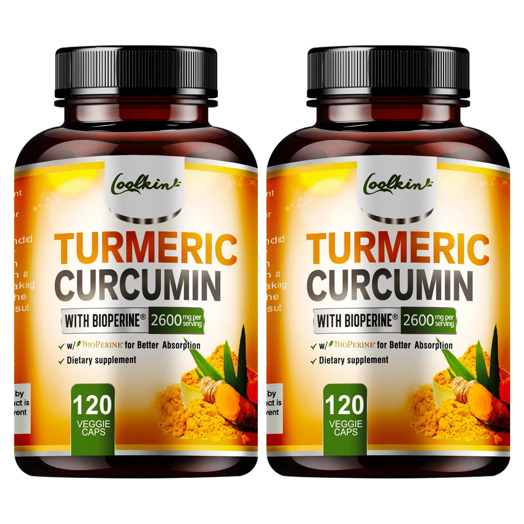 Coolkin Turmeric Curcumin 95% with BioPerine® – Highly Absorbable Joint & Digestive Support, Antioxidant Wellness (120 Capsules)