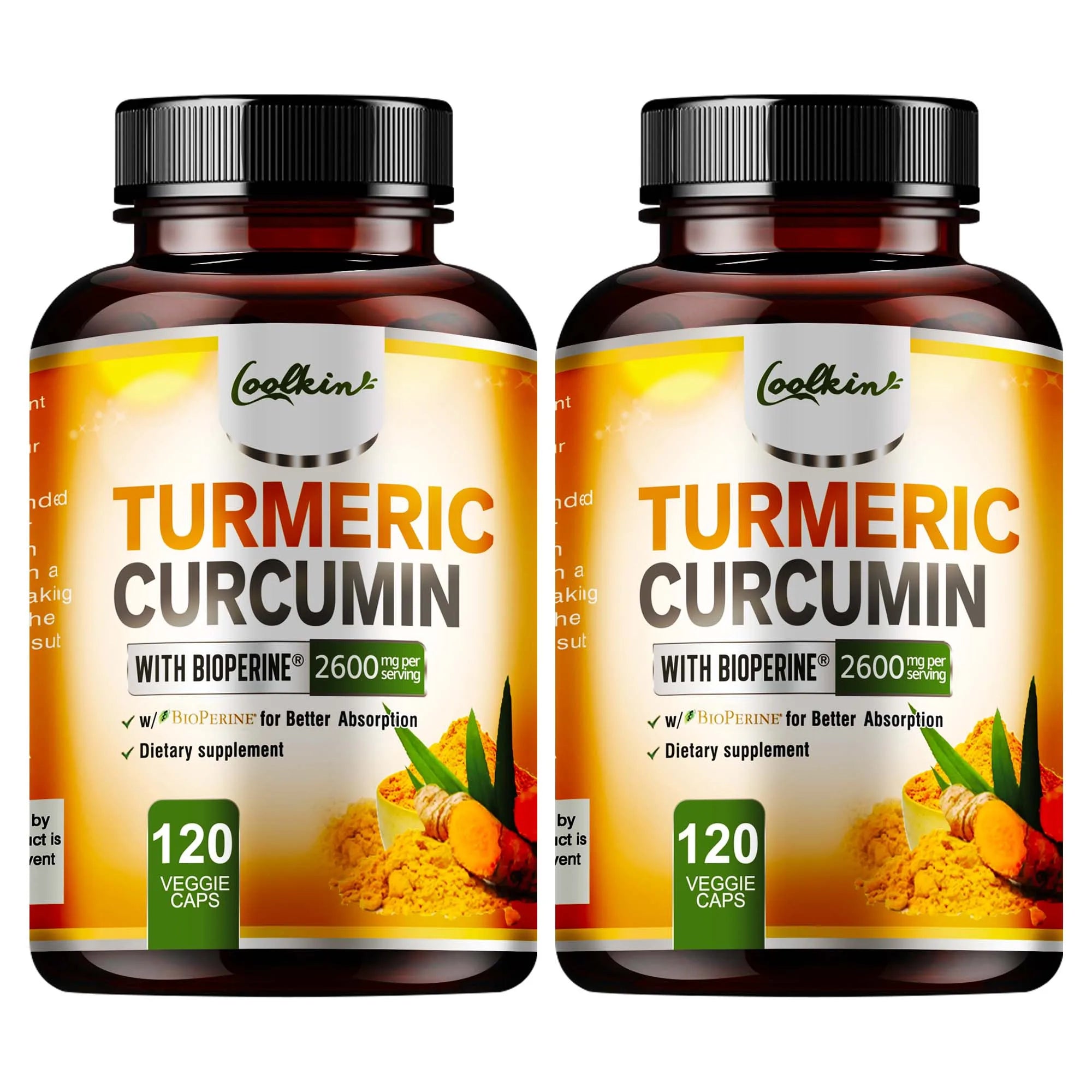 Coolkin Turmeric Curcumin 95% with BioPerine® – Highly Absorbable Joint & Digestive Support, Antioxidant Wellness (120 Capsules)
