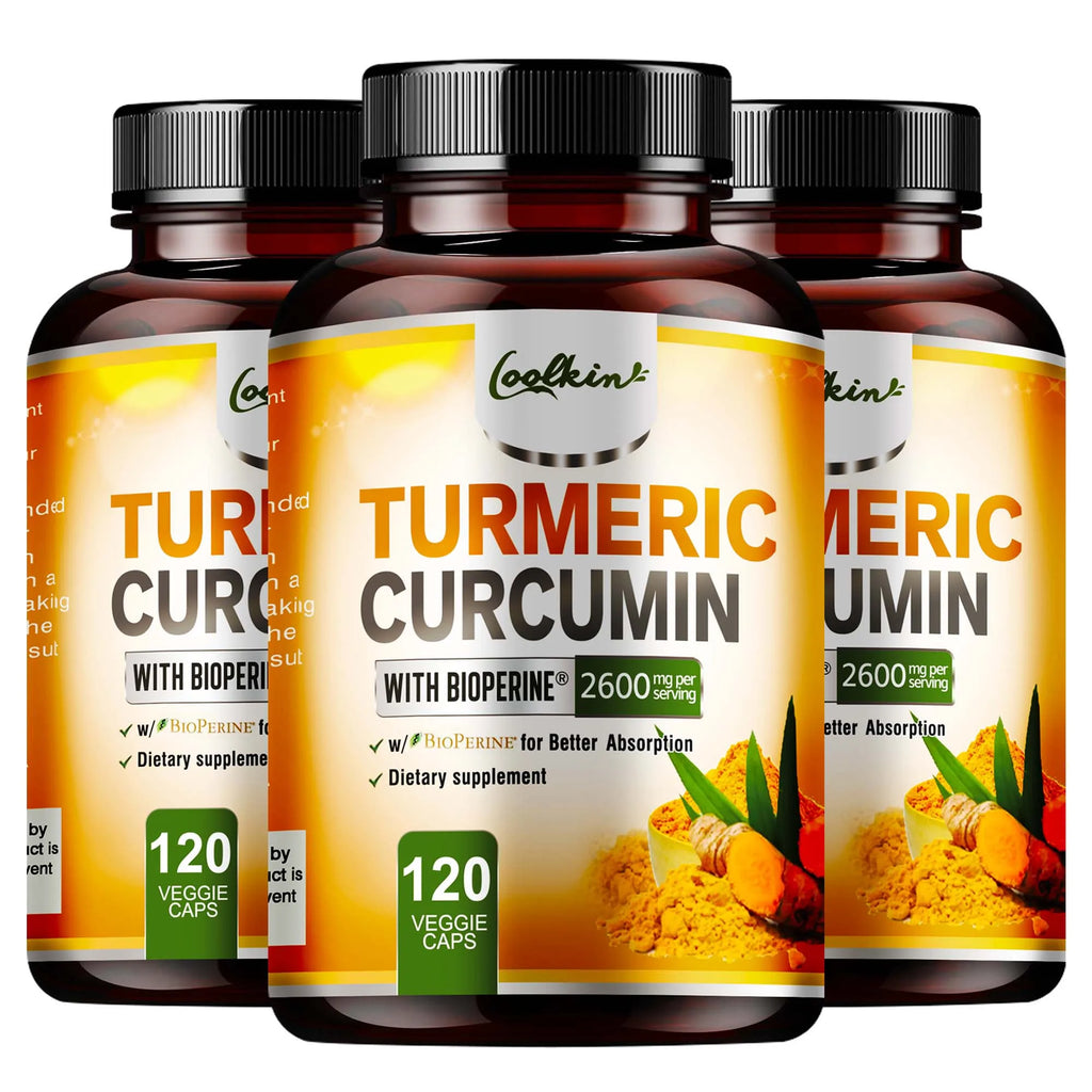 Coolkin Turmeric Curcumin 95% with BioPerine® – Highly Absorbable Joint & Digestive Support, Antioxidant Wellness (120 Capsules)