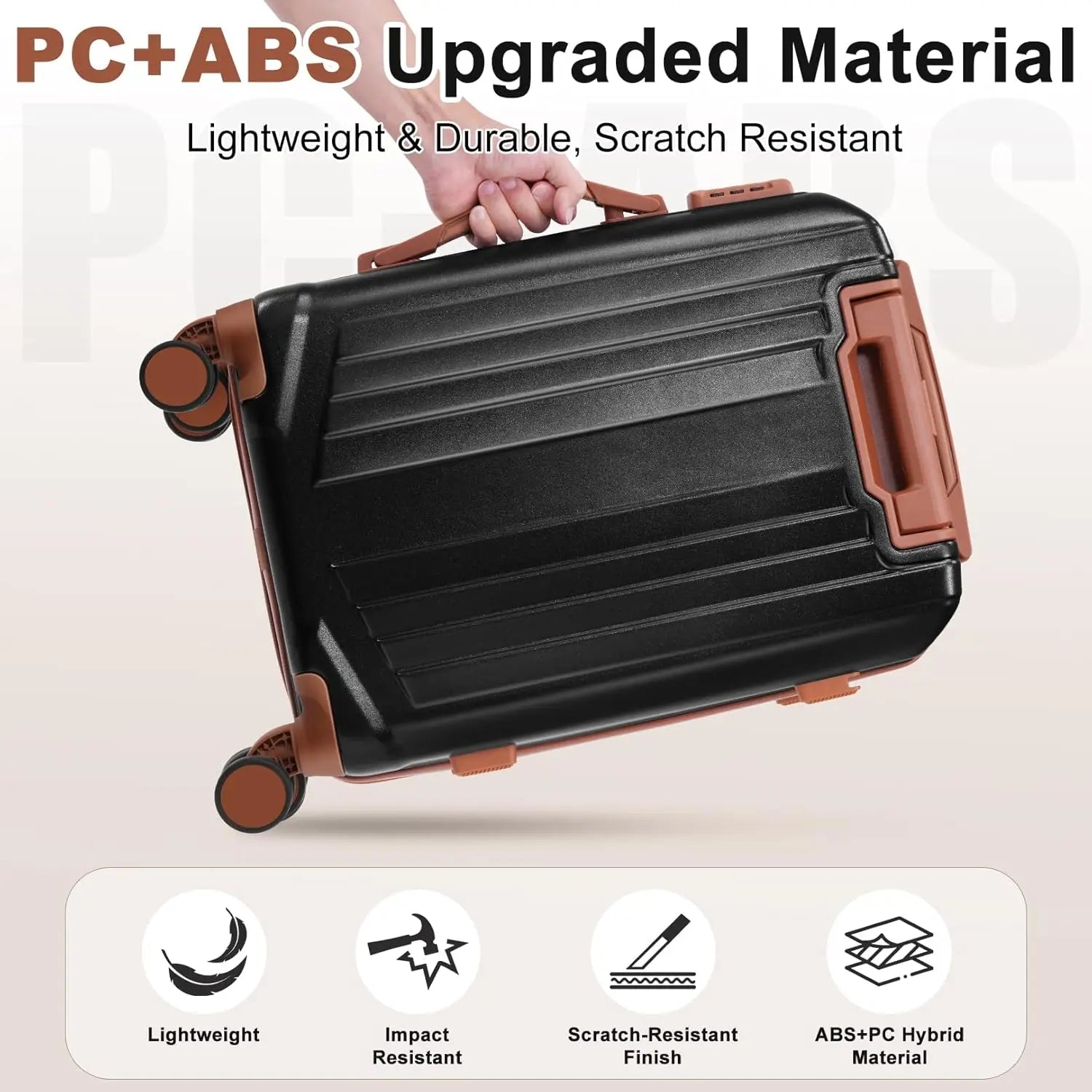 3 Piece Luggage Set With Spinner Wheel TSA Lock 20/24/28 Inch PC+ABS Hardshell Suitcase For Travel Business Carry On Luggage Set