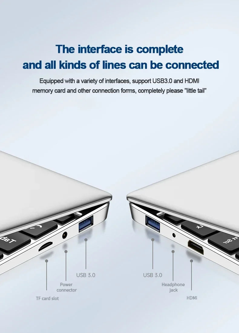 Xia Man 14.1″ Laptop — Intel Atom E3950, 12GB DDR4 RAM, 1TB SSD, Full HD 1080P IPS Display, Windows 11 Pro, Lightweight Office Notebook