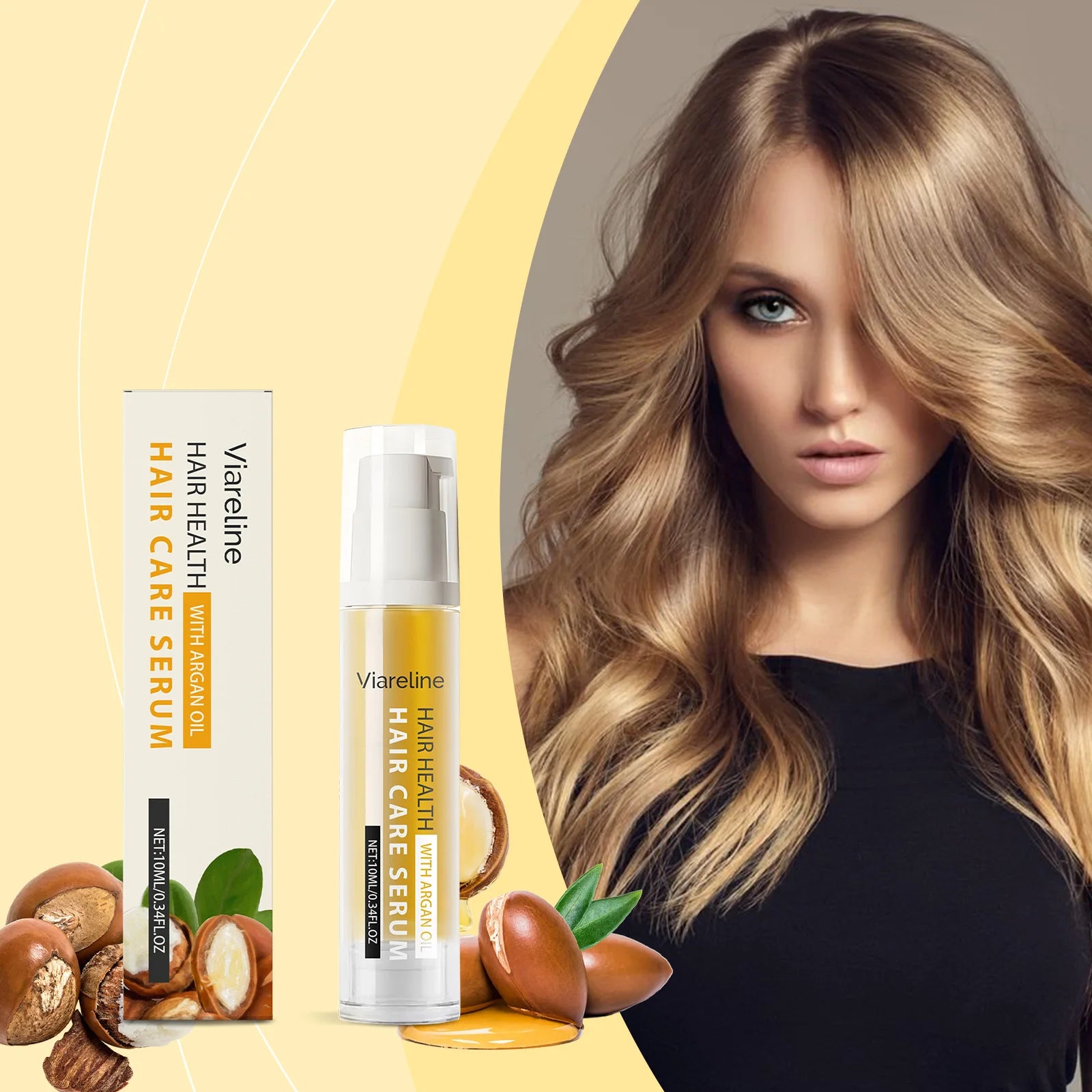 Viareline Moroccan Argan Oil Hair Care Series – Shampoo, Conditioner & Serum 3-in-1 Set