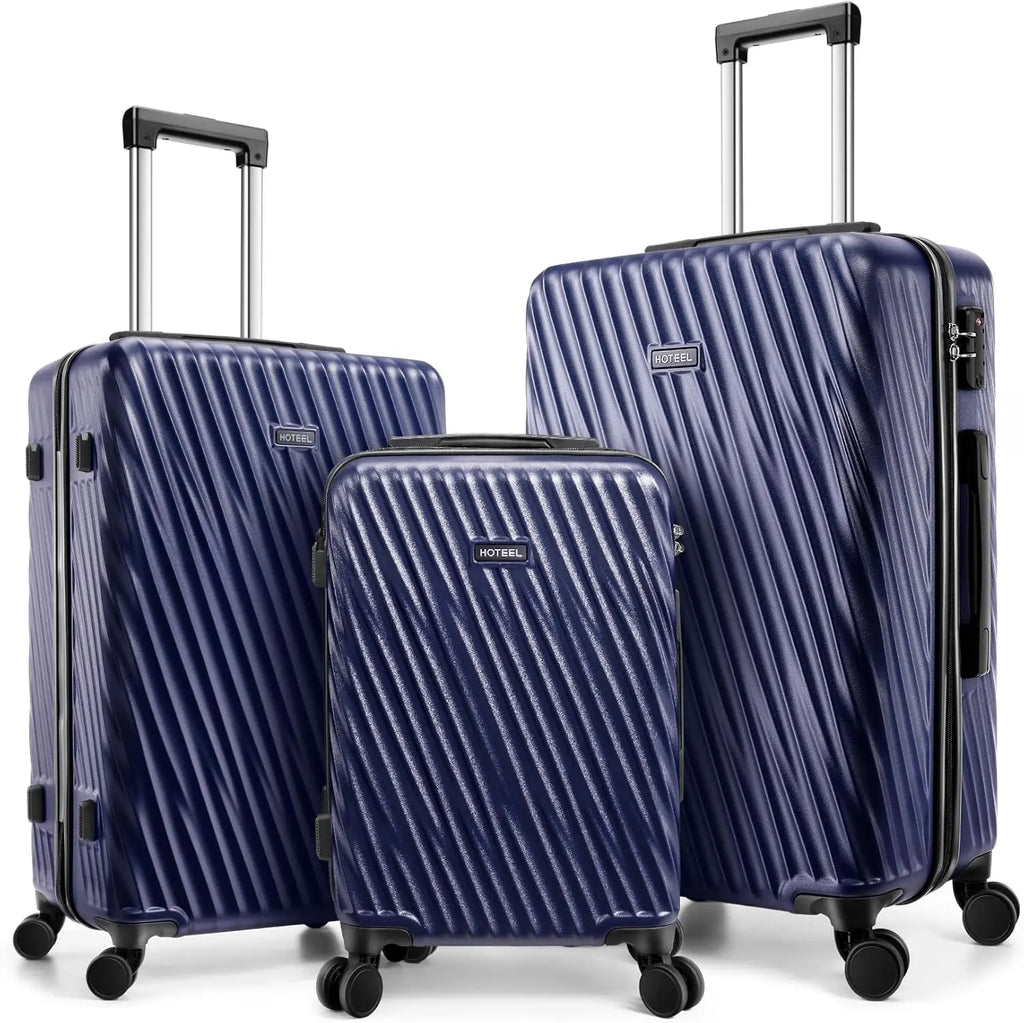 3 Piece Luggage Sets ABS Hardshell Suitcase With Spinner Wheels TSA Lock Travel Carry on Luggages For Women Men 20/24/28 Inch