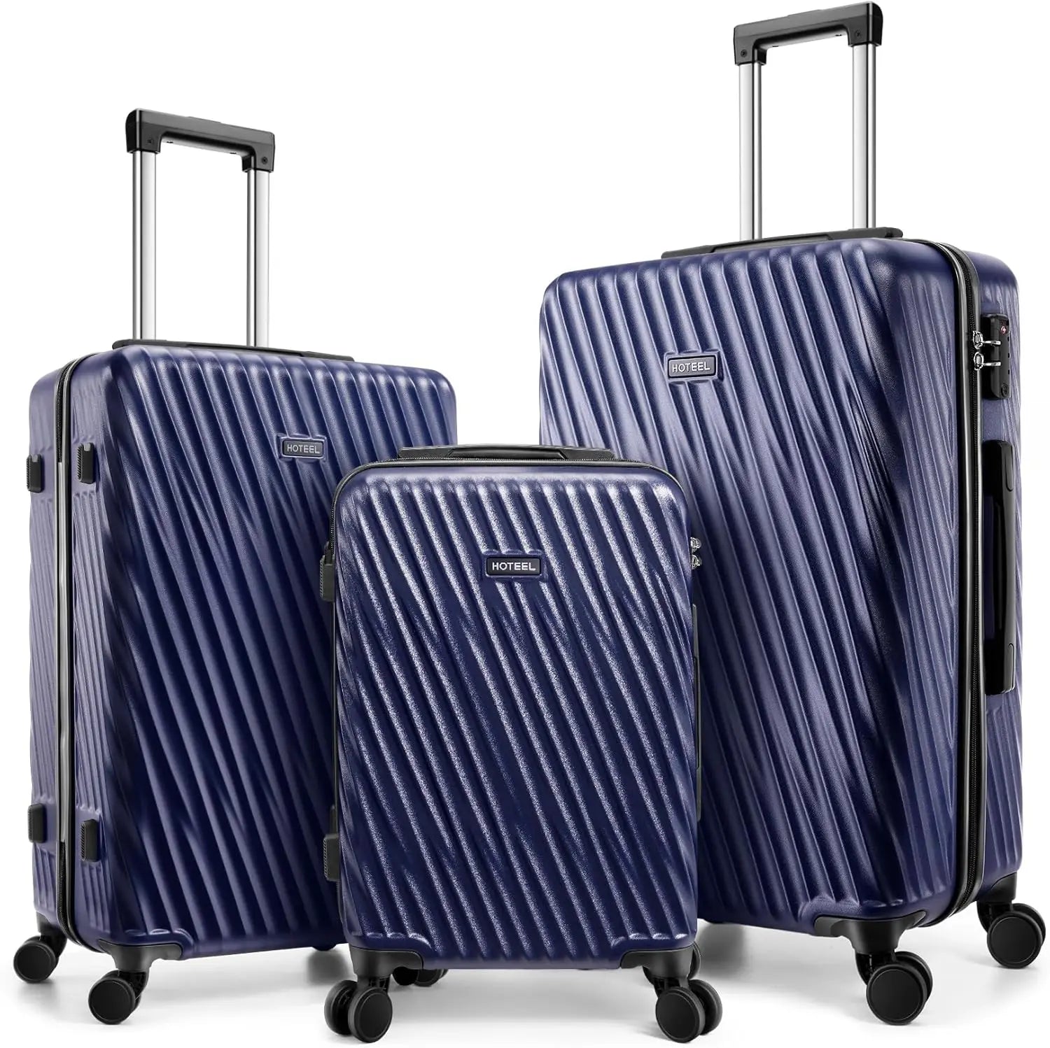 3 Piece Luggage Sets ABS Hardshell Suitcase With Spinner Wheels TSA Lock Travel Carry on Luggages For Women Men 20/24/28 Inch