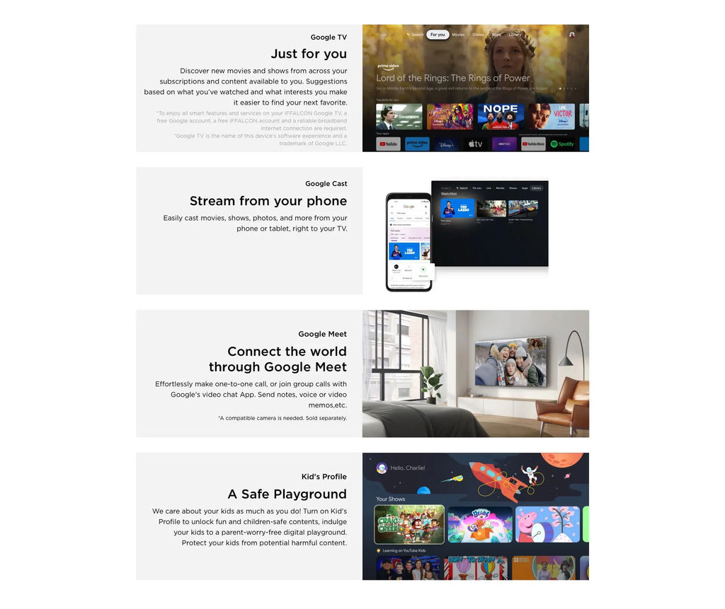 iFFALCON  Smart TV 32 inch Dolby Audio Google Cast FHD 32H55