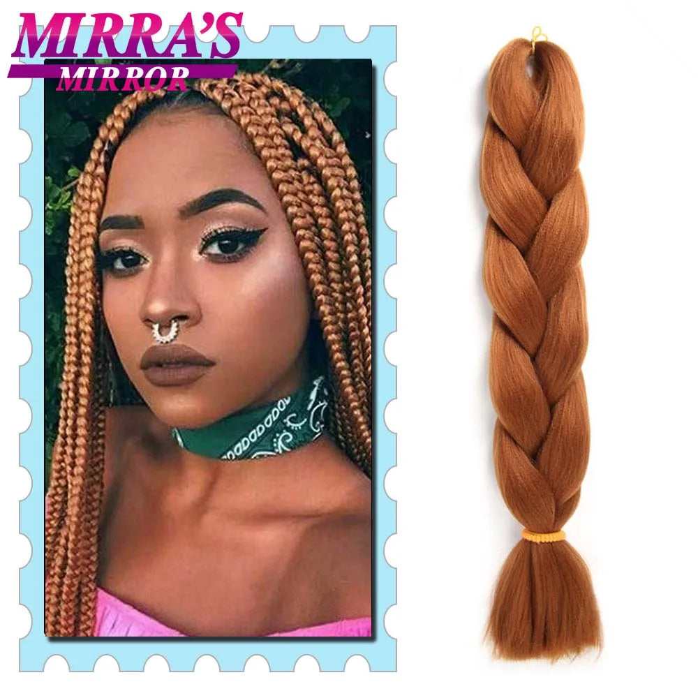 Synthetic Braiding Hair 24 Inch Kanekalon Braids Extensions Ombre Hair for Box Braid Crochet Jumbo Braiding Hair Pre Stretched