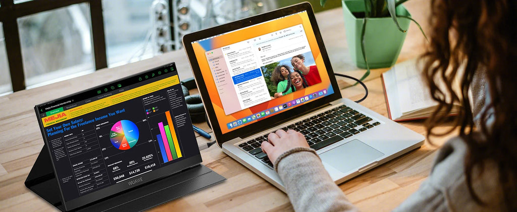 15.6" Portable Monitor — 1080p IPS | 72% NTSC / 100% sRGB | Dual USB-C + mini HDMI | Speakers