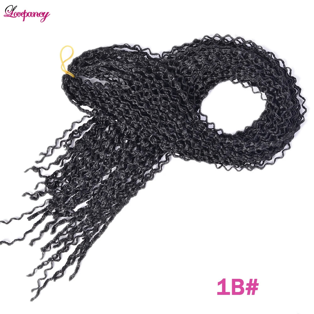 Synthetic Zizi Braids Crochet Box Braiding Hair Extensions White Black 28 Inch Long Curly Crochet Braiding Hair For Women 50g