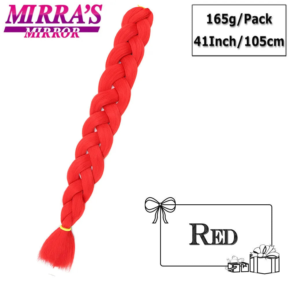 82 Inch Pure Color Jumbo Braiding Hair Extensions Synthetic Braids Ombre Hair For Box Braid Support Wholesale Mirra’s Mirror
