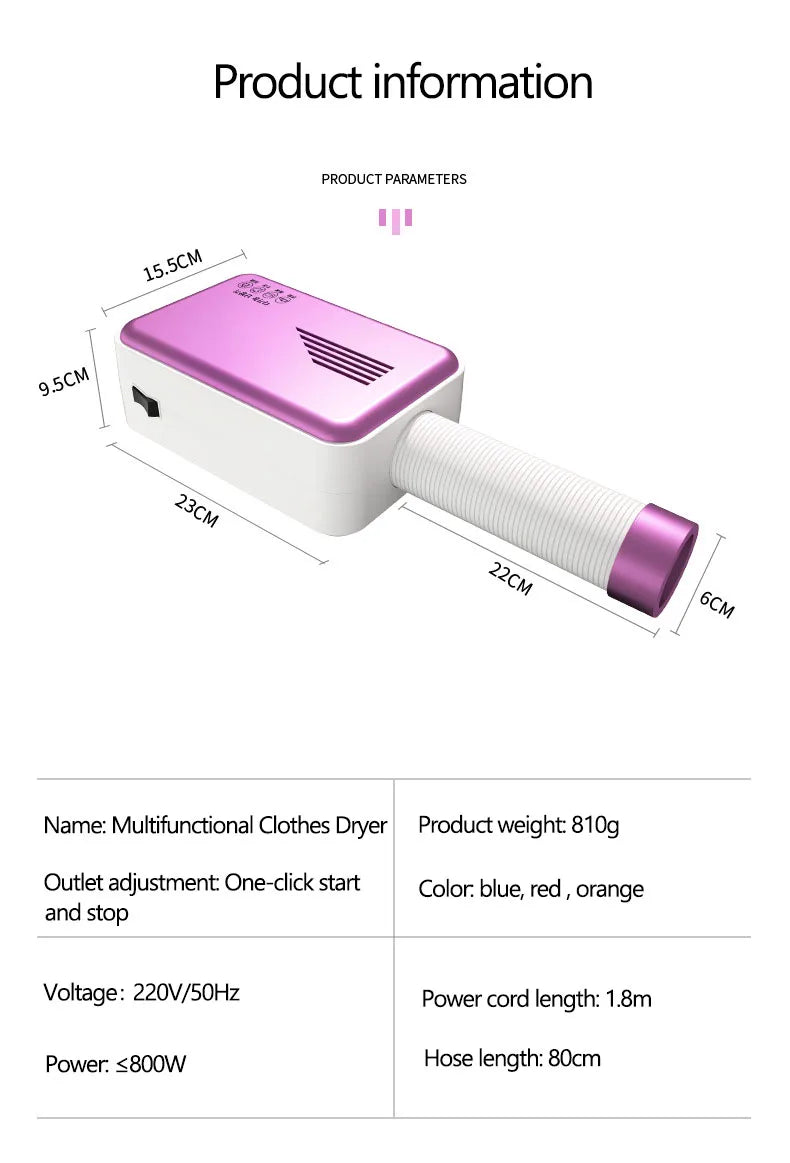 110V/220V Electric Clothes Dryer Laundry Multifunction Quickly Drying Clothes Shoes Warm air Clothes Dryer Heater Drying Machine