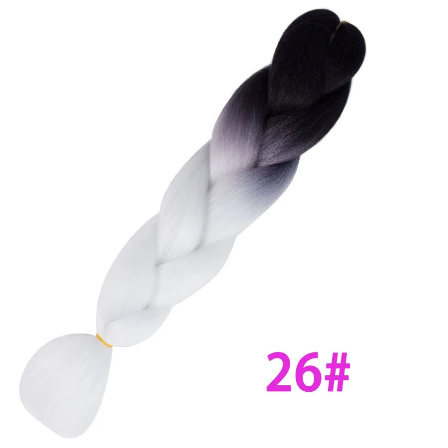 VERVES Ombre Jumbo Braids — 24" 100 g Two-Tone Synthetic Braiding Hair (Pink/Black/Blue)