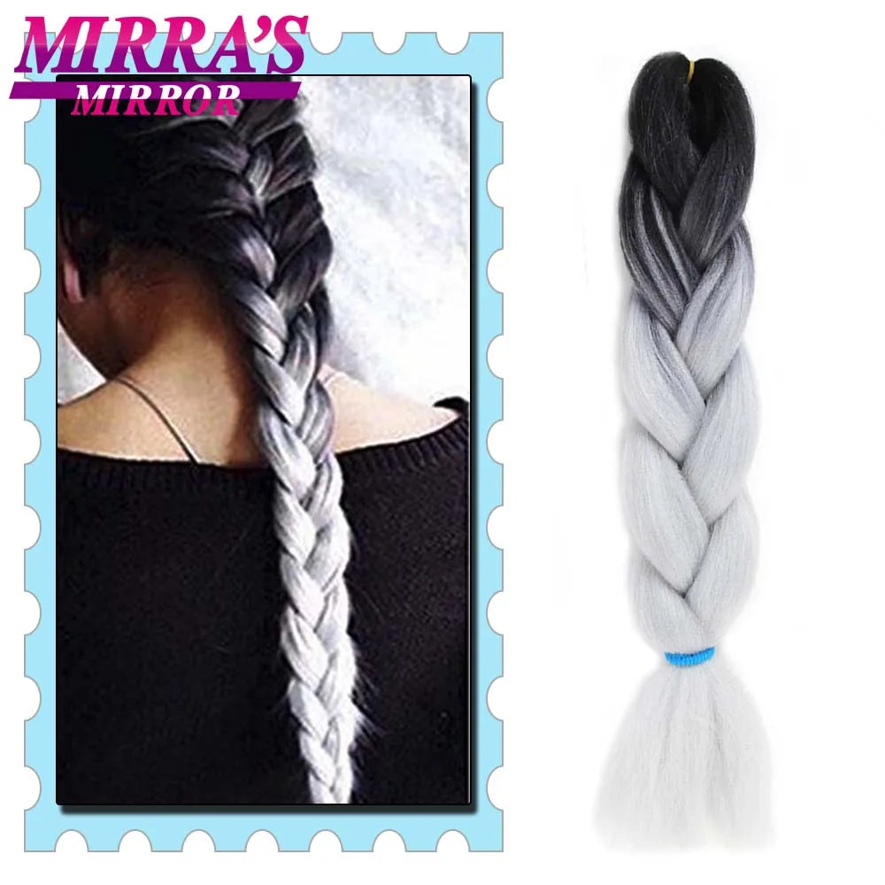 Synthetic Braiding Hair 24 Inch Kanekalon Braids Extensions Ombre Hair for Box Braid Crochet Jumbo Braiding Hair Pre Stretched