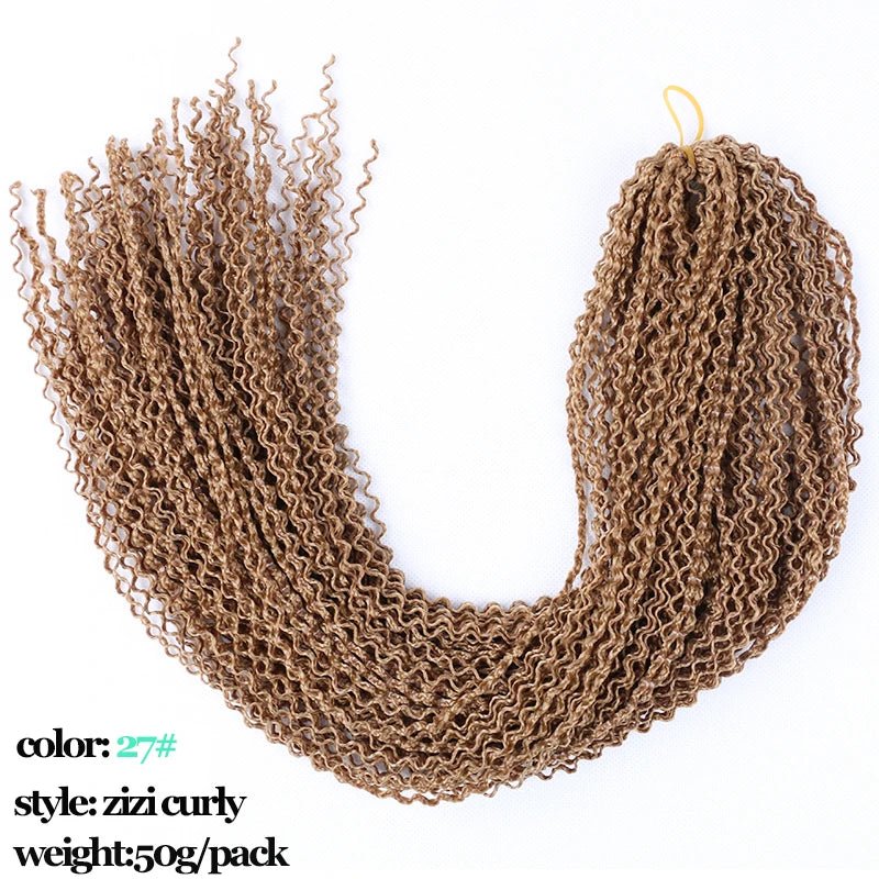 Full Star Curly ZIZI Box Braids 22" Crochet Braids Synthetic Hair Extensions Long Green Blue Pink Red Pre-Looped Twisted Hair