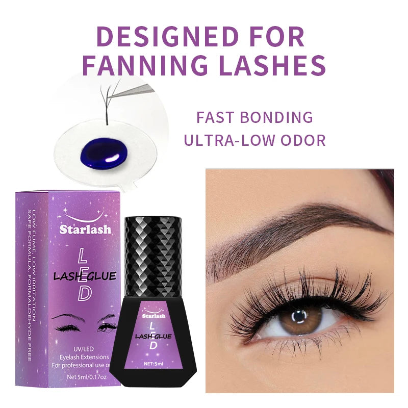 0.3s 0.5s Fast Dry UV/LED Lash Glue 5ml Private Label Lash Adhesive Long Lasting 7-8 Weeks Eyelash Extension Glue