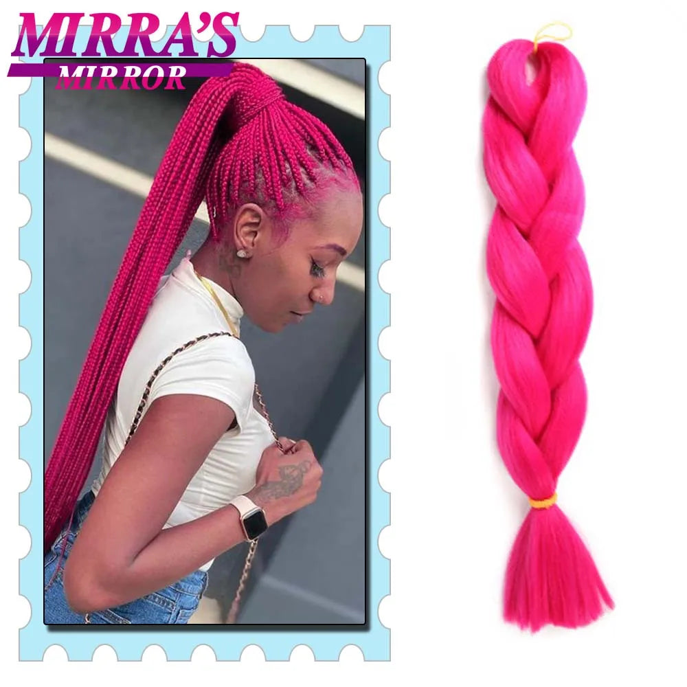 Synthetic Braiding Hair 24 Inch Kanekalon Braids Extensions Ombre Hair for Box Braid Crochet Jumbo Braiding Hair Pre Stretched