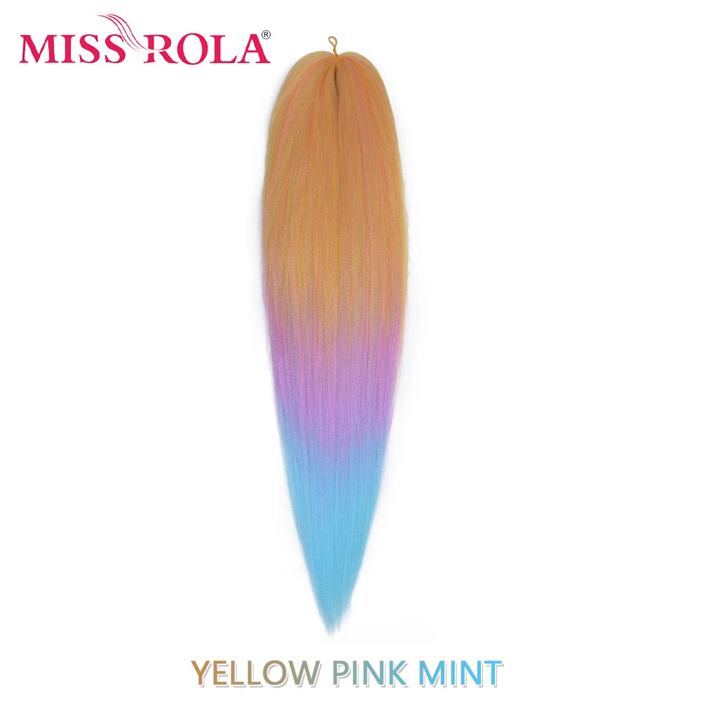 MISS ROLA Synthetic Kanekalon Hair Jumbo Braids 24 Inches100g Yaki Straight Hair Extension Pre Stretched Blonde Pink Wholesale