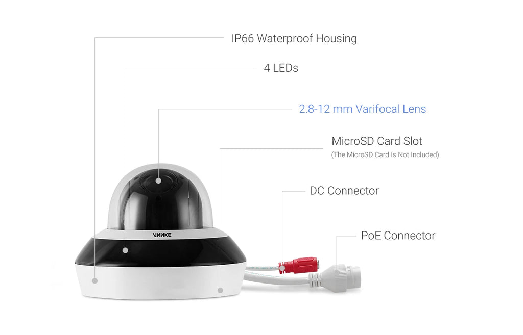 ANNKE 4MP Super HD PoE Network PTZ IP Security Camera with 2.8-12mm 4X Motorized Optical Zoom H.265+ Indoor Outdoor IP Camera