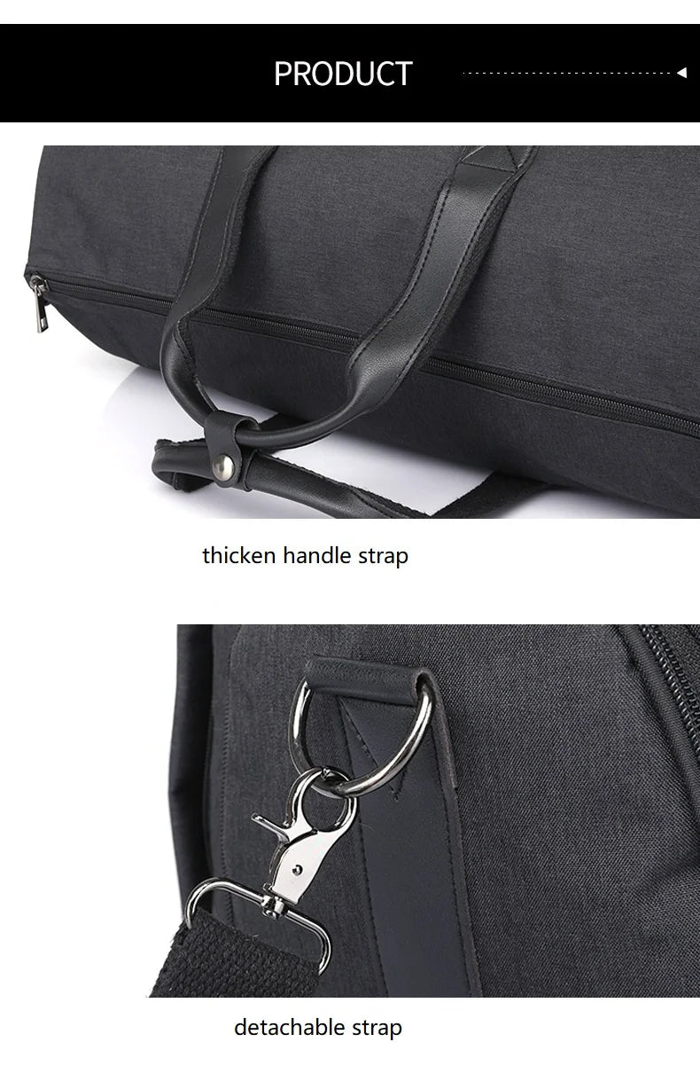 Men Bags Travel Garment Bag Duffel Bag with Shoulder Strap Business Handbags Multiple Pockets Carry on Hanging Suitcase Clothing