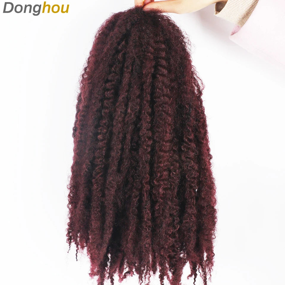 DONGHOU Marley Twist Braiding Hair — 18" Synthetic Afro Twist for Faux Locs & Crochet (1–6 Packs)