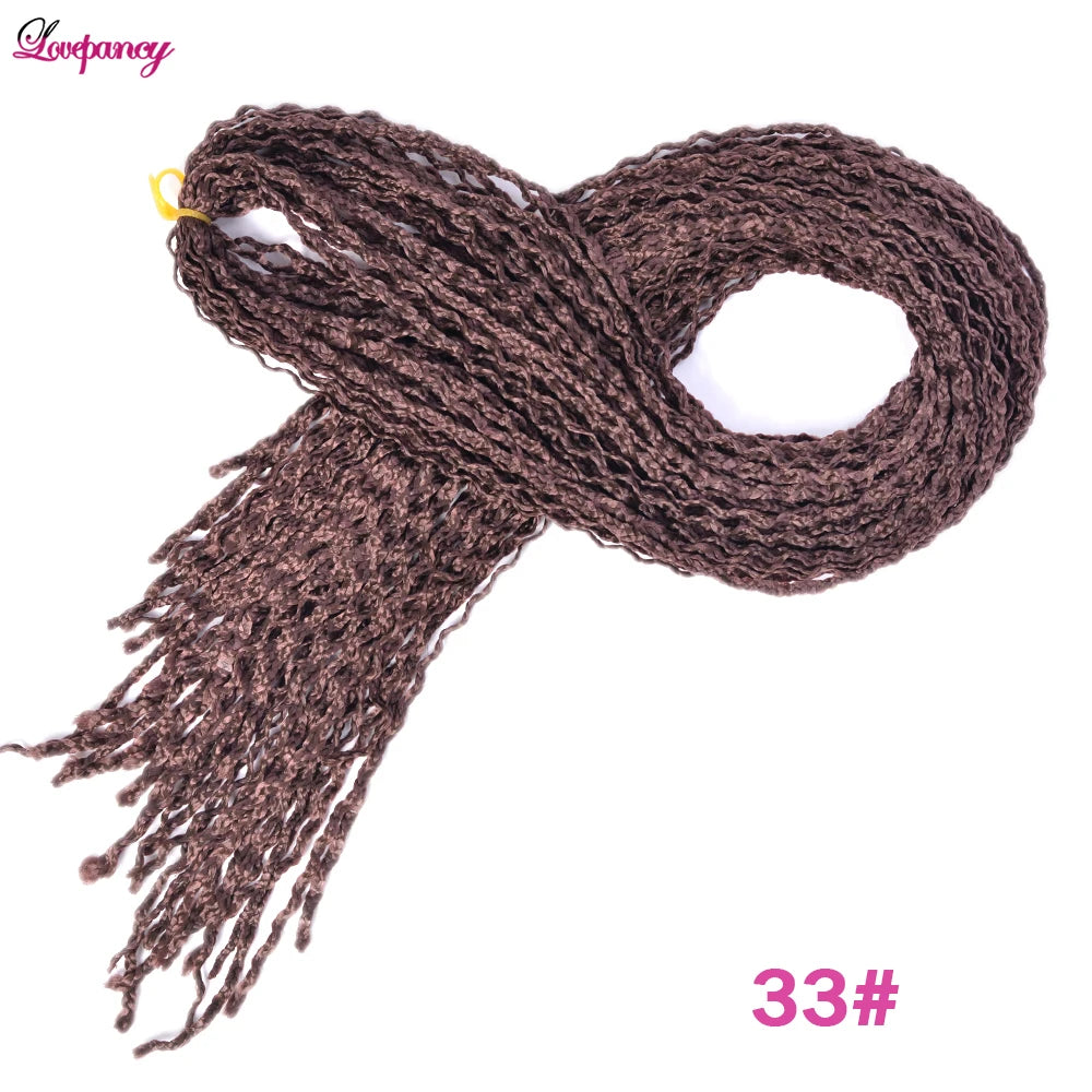 Synthetic Zizi Braids Crochet Box Braiding Hair Extensions White Black 28 Inch Long Curly Crochet Braiding Hair For Women 50g