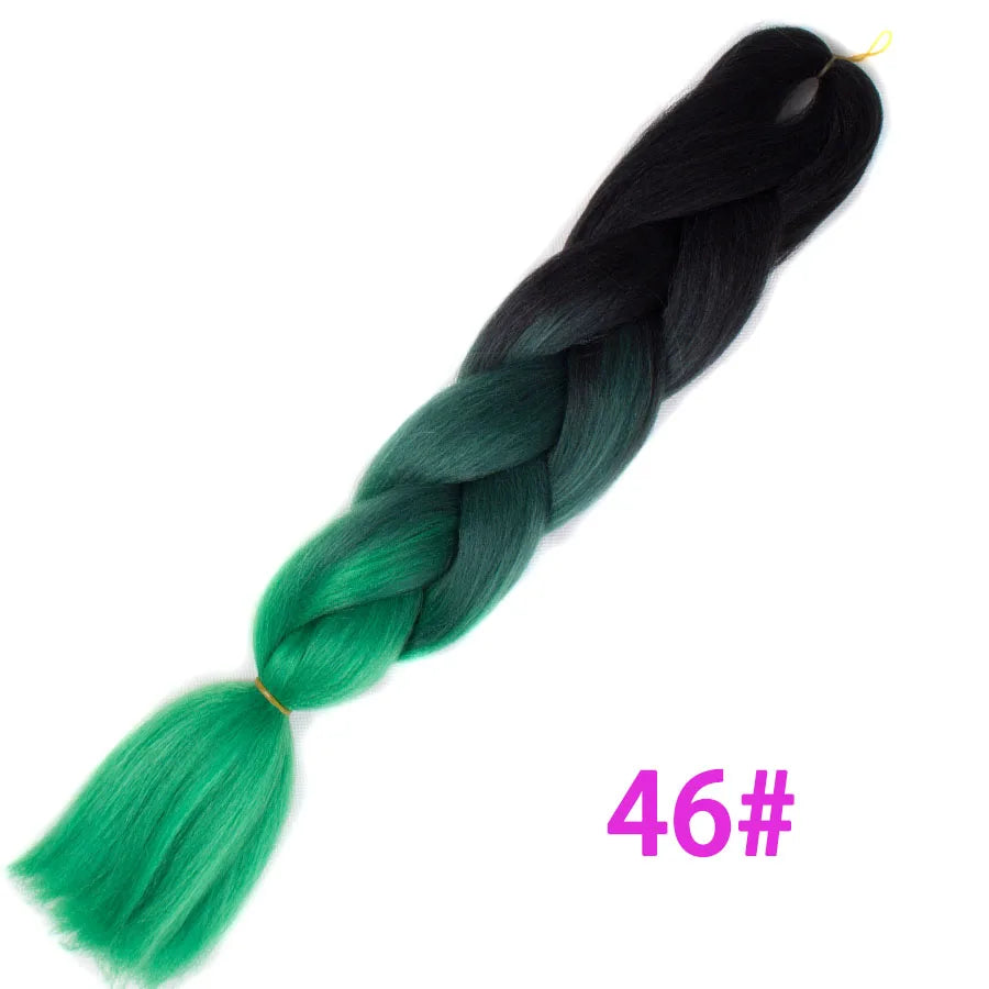 VERVES Ombre Jumbo Braids — 24" 100 g Two-Tone Synthetic Braiding Hair (Pink/Black/Blue)