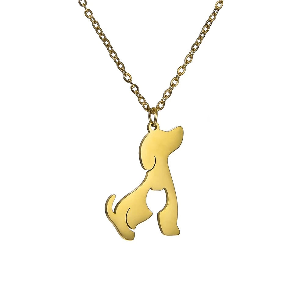 Cute Dog Paw Pendant Necklace | Stainless Steel Animal Footprint Chain for Women & Girls