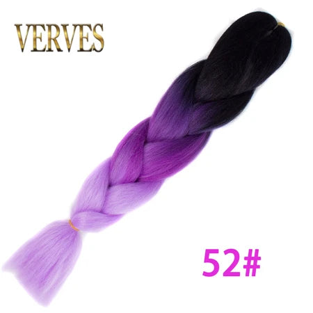 VERVES Ombre Jumbo Braids — 24" 100 g Two-Tone Synthetic Braiding Hair (Pink/Black/Blue)