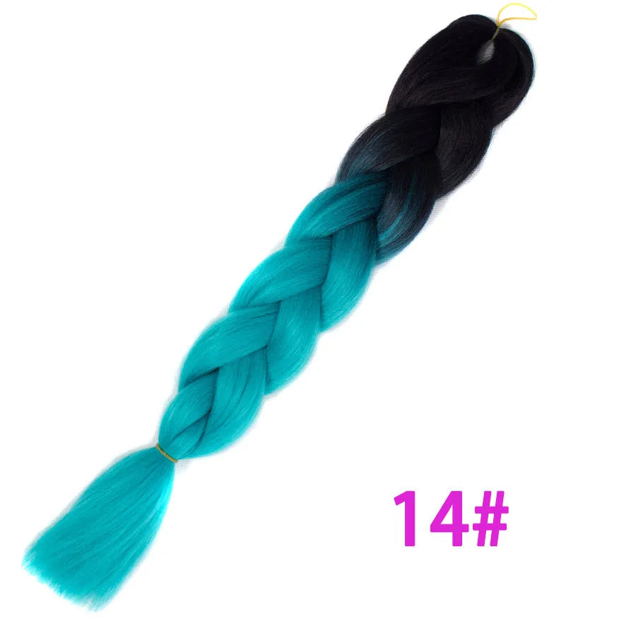 VERVES Ombre Jumbo Braids — 24" 100 g Two-Tone Synthetic Braiding Hair (Pink/Black/Blue)