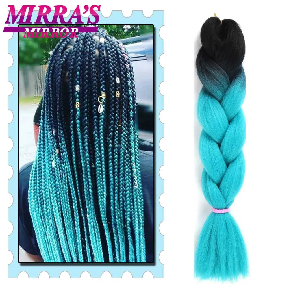 Synthetic Braiding Hair 24 Inch Kanekalon Braids Extensions Ombre Hair for Box Braid Crochet Jumbo Braiding Hair Pre Stretched
