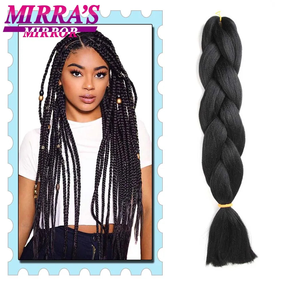 Synthetic Braiding Hair 24 Inch Kanekalon Braids Extensions Ombre Hair for Box Braid Crochet Jumbo Braiding Hair Pre Stretched