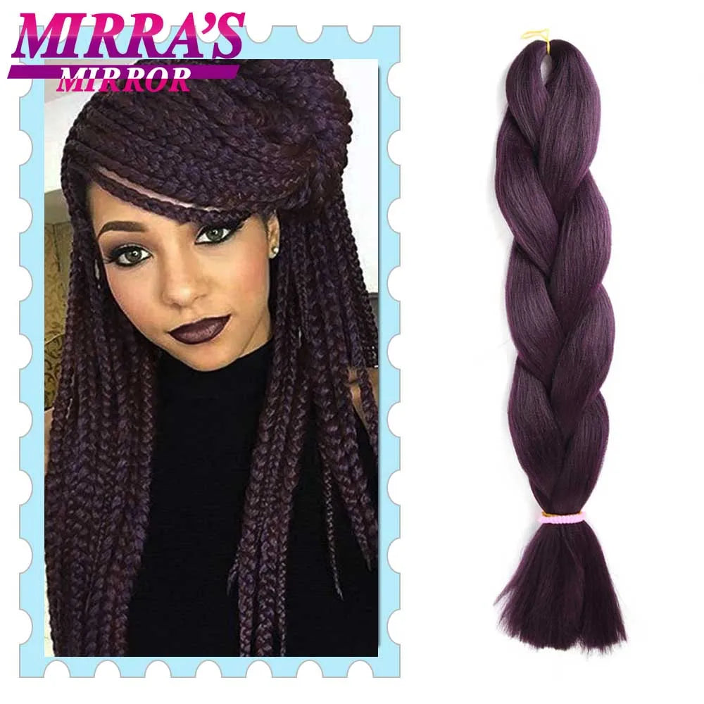 Synthetic Braiding Hair 24 Inch Kanekalon Braids Extensions Ombre Hair for Box Braid Crochet Jumbo Braiding Hair Pre Stretched