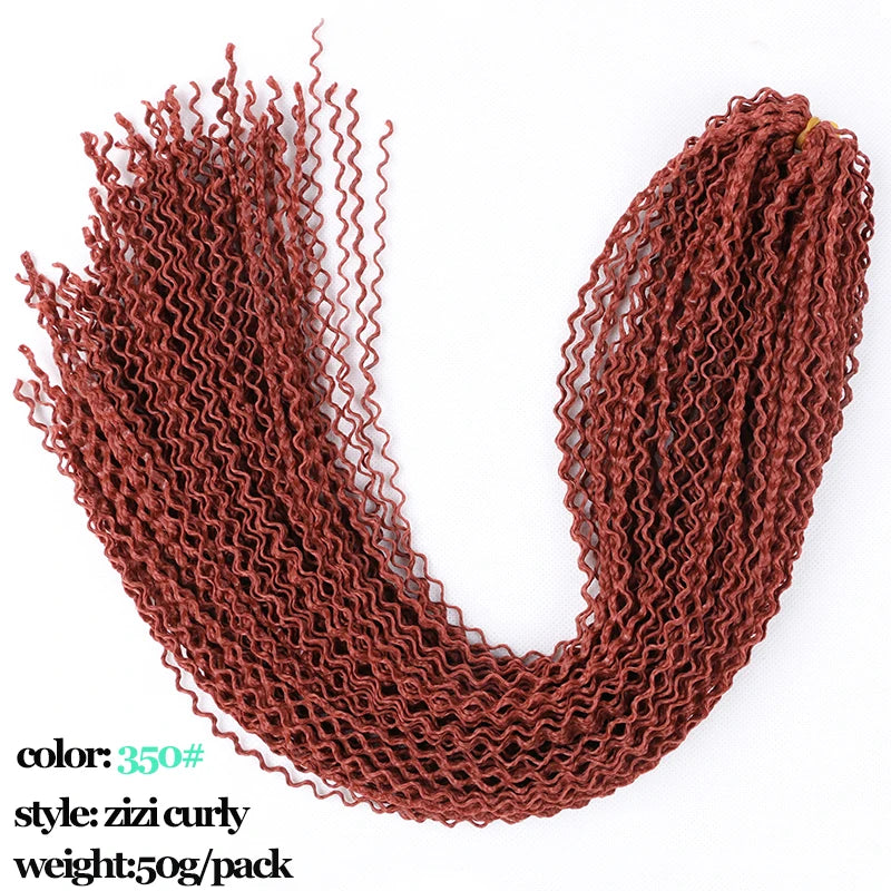 Full Star Curly ZIZI Box Braids 22" Crochet Braids Synthetic Hair Extensions Long Green Blue Pink Red Pre-Looped Twisted Hair