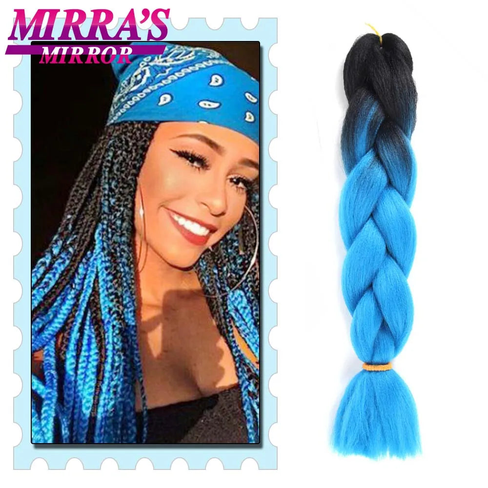 Synthetic Braiding Hair 24 Inch Kanekalon Braids Extensions Ombre Hair for Box Braid Crochet Jumbo Braiding Hair Pre Stretched