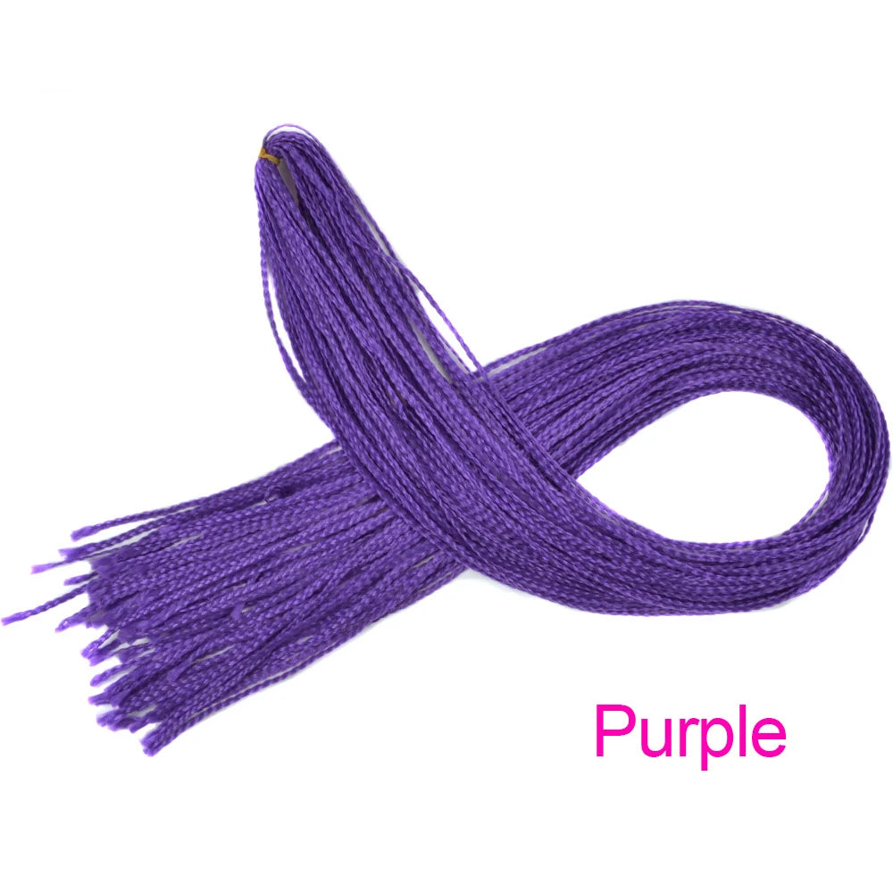 28 Inch Synthetic Zizi Braids Thin Box Braids Hair Extensions Brown Pink Blue Red 613 Box Crochet Braiding Hair For Women 50g