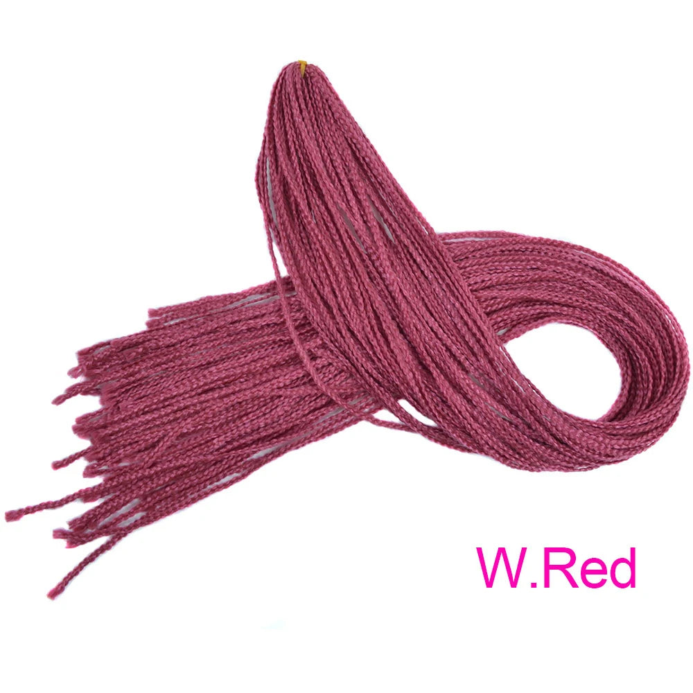 28 Inch Synthetic Zizi Braids Thin Box Braids Hair Extensions Brown Pink Blue Red 613 Box Crochet Braiding Hair For Women 50g