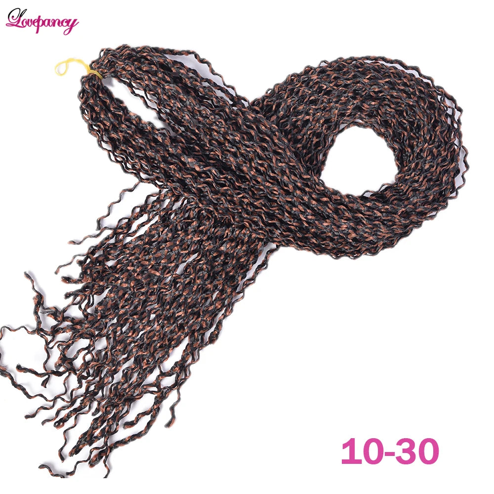 Synthetic Zizi Braids Crochet Box Braiding Hair Extensions White Black 28 Inch Long Curly Crochet Braiding Hair For Women 50g