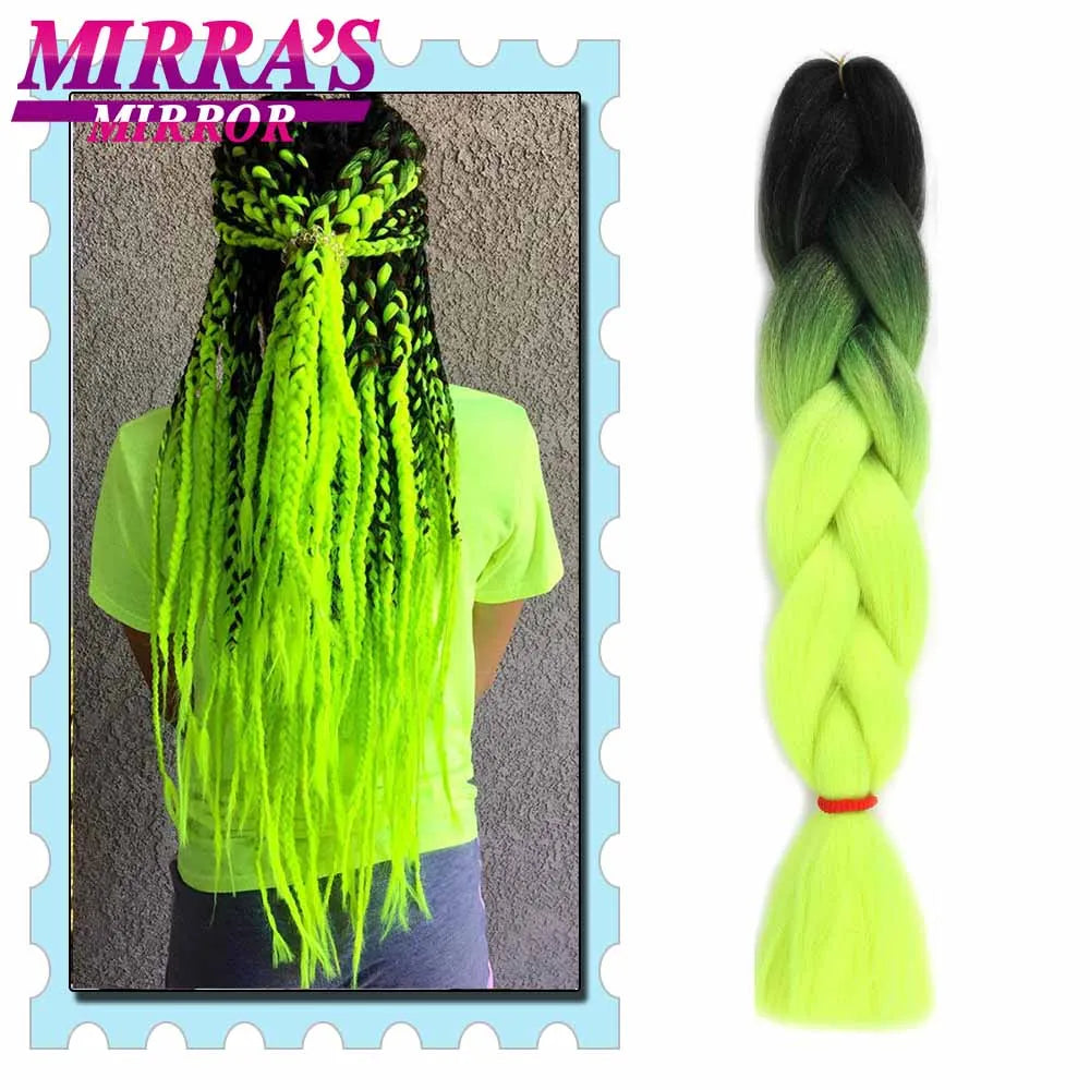 Synthetic Braiding Hair 24 Inch Kanekalon Braids Extensions Ombre Hair for Box Braid Crochet Jumbo Braiding Hair Pre Stretched