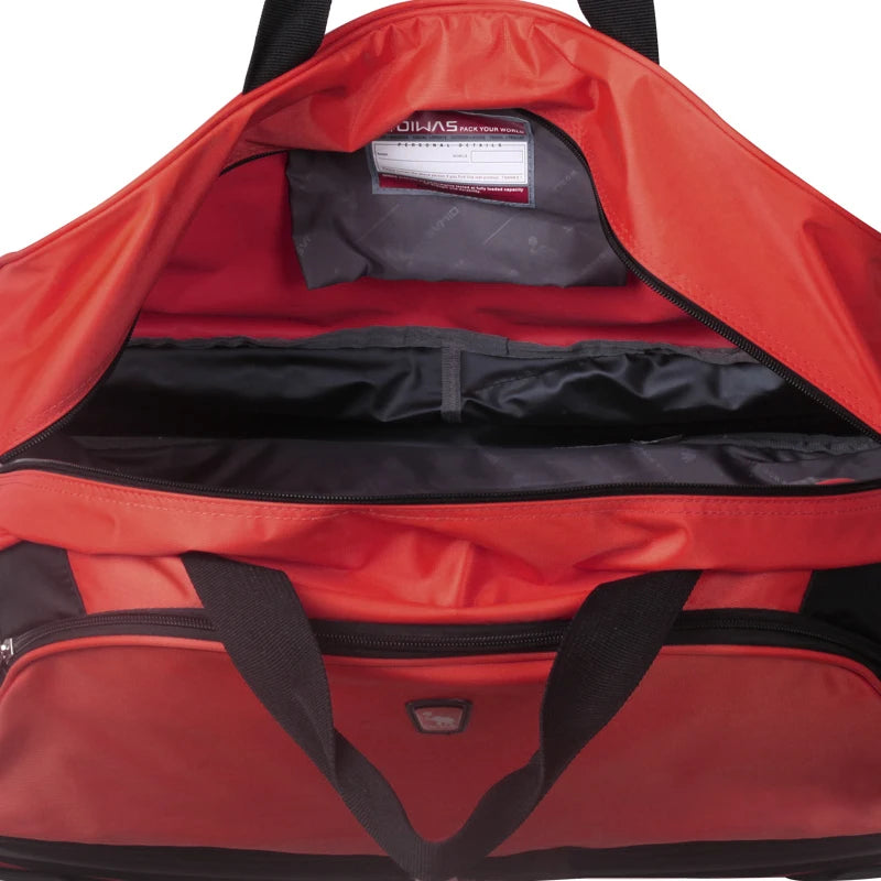 OIWAS Men Trolley Duffle Bag 56L Water-Repellent Foldable Rolling Suitcase Hand Luggage With Wheels Carry-On Bags Expansion Pack