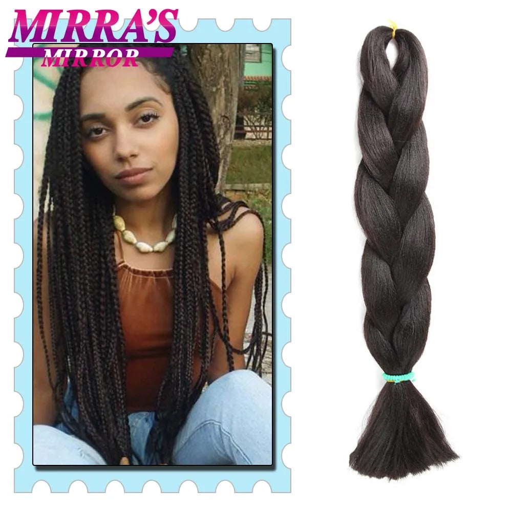 Synthetic Braiding Hair 24 Inch Kanekalon Braids Extensions Ombre Hair for Box Braid Crochet Jumbo Braiding Hair Pre Stretched