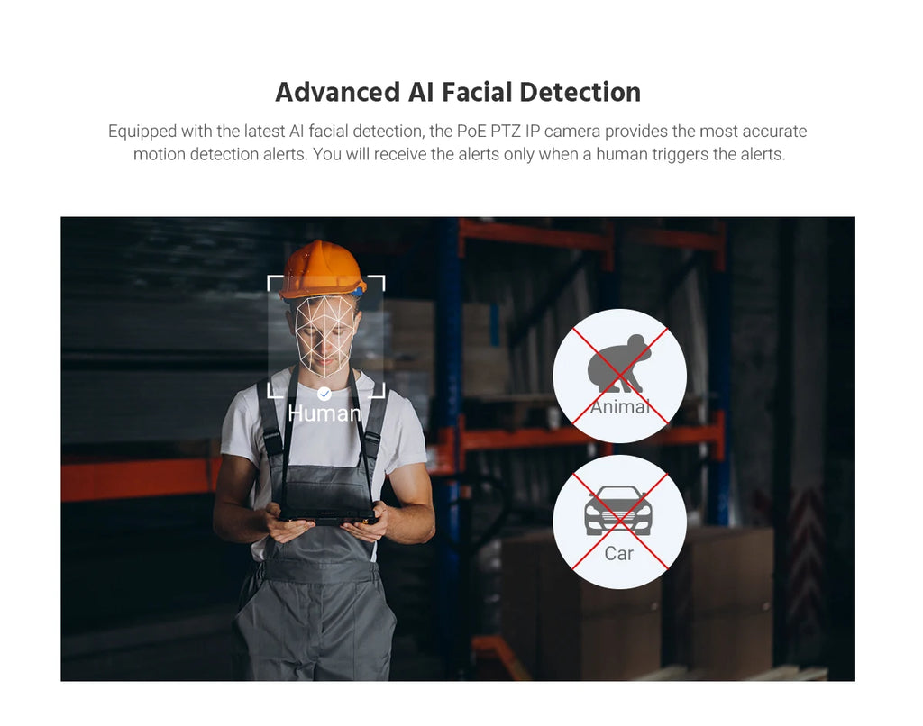 ANNKE 4MP Super HD PoE Network PTZ IP Security Camera with 2.8-12mm 4X Motorized Optical Zoom H.265+ Indoor Outdoor IP Camera