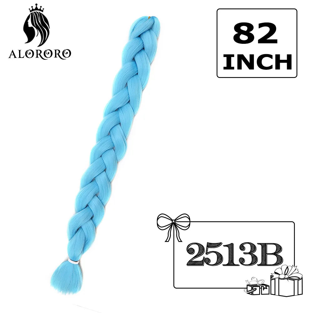 82 Inch Synthetic Braiding Hair Extensions Green Red Pink Yellow Crochet Jumbo Braids Hair Pure Color Box Twist Braids Wholesale