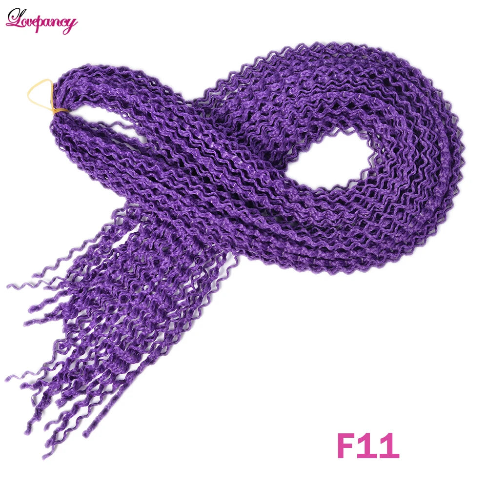 Synthetic Zizi Braids Crochet Box Braiding Hair Extensions White Black 28 Inch Long Curly Crochet Braiding Hair For Women 50g