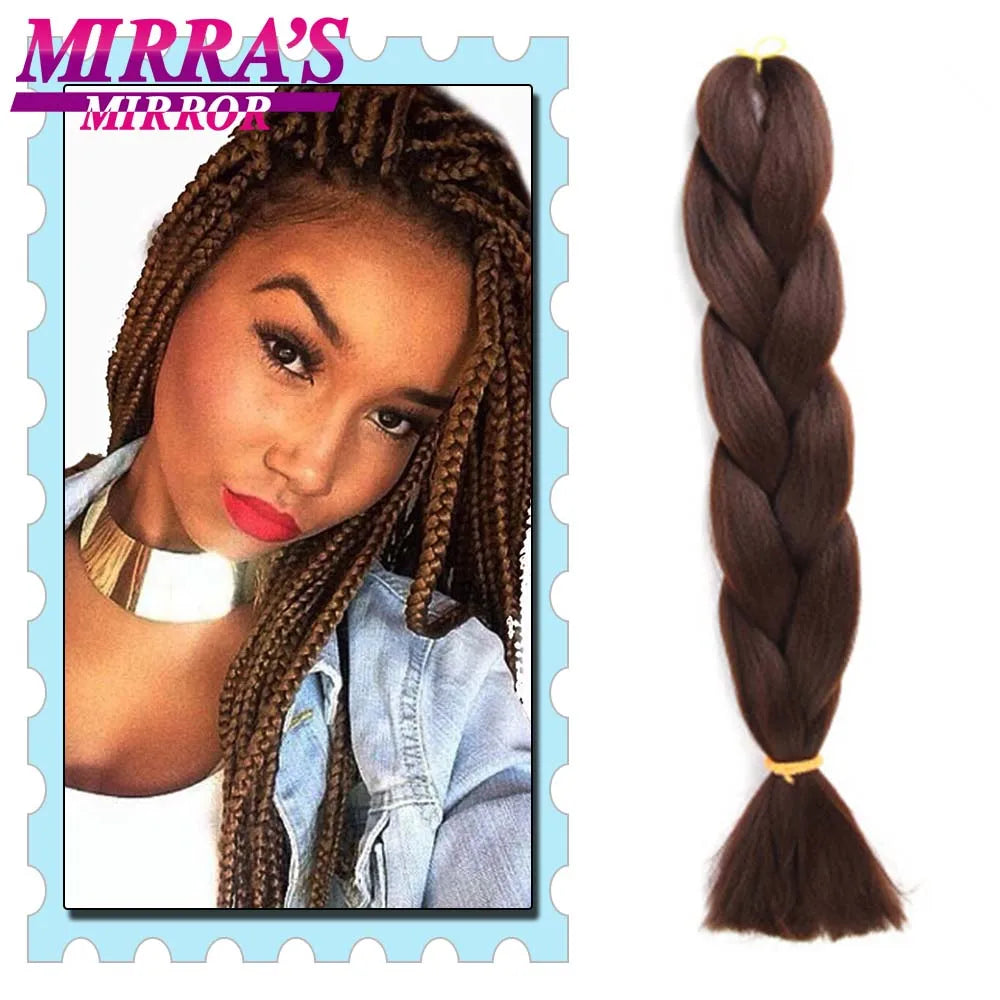 Synthetic Braiding Hair 24 Inch Kanekalon Braids Extensions Ombre Hair for Box Braid Crochet Jumbo Braiding Hair Pre Stretched