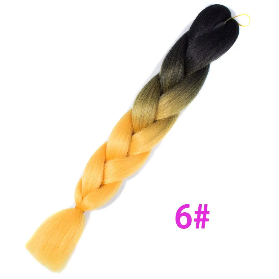 VERVES Ombre Jumbo Braids — 24" 100 g Two-Tone Synthetic Braiding Hair (Pink/Black/Blue)
